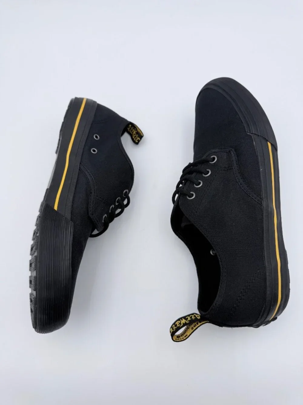 Dr. Martens Pressler Mens Black Canvas Sneakers Size 9 US Lace-Up Casual Shoes